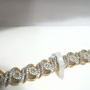 Half carat diamond weight gold over sterling silver bracelet